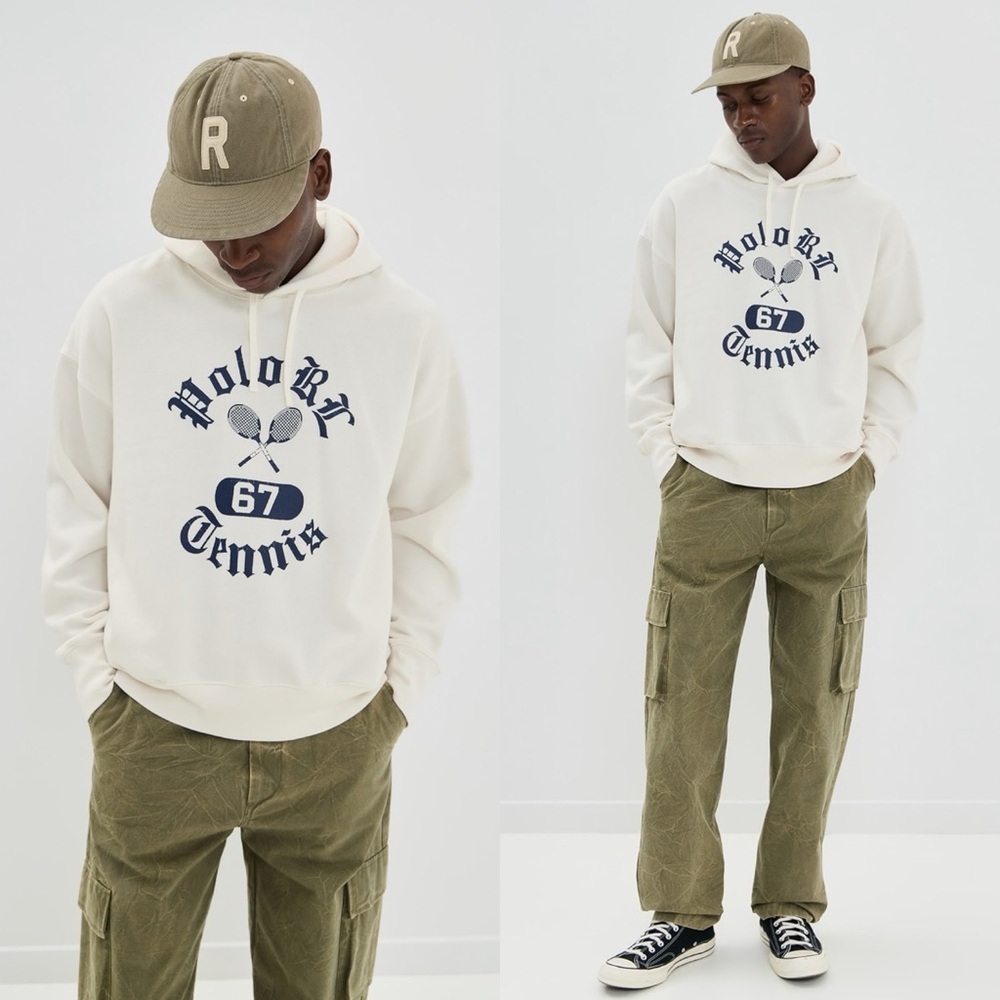 POLO RALPH LAUREN Vintage Graphic Tennis Sweatshirt S